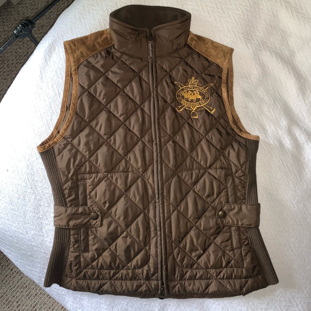 Ralph Lauren Women’s Logo Vest w/ Suede Trimming